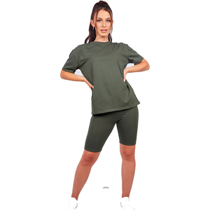 Women Summer Set Solid Two Piece Casual Outdoor Wear Above Knee 100% Cotton Soft Fabric Quick Dry Breathable for Outfit - Product Image 6