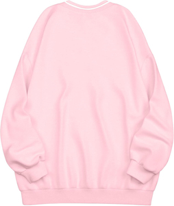 Sudadera Rosa con Cuello en V, Oversize, Ecológica, con Estampado Digital, Estilo Casual Unisex de Nueva York, EE. UU., Tejida en Algodón, para Invierno - Product Image 3