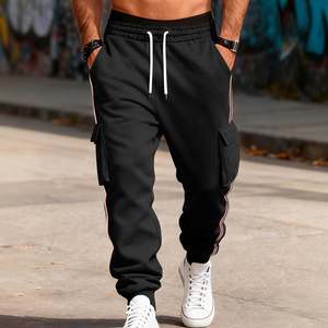 High Quality Custom Logo Men's 100% Cotton 380 GSM Drawstring Loose Fit Cargo Baggy Joggers Sweatpants Plus Size Oversized - Product Image 5