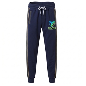 Pantalon de survêtement personnalisé en gros avec logo, polyester/coton respirant, écologique, pour homme, style urbain, couleurs unies, coupe mi-vintage - Product Image 1