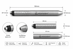 Single End Dental Handle #7 Satin Steel Colours Stainless Steel Instrument Zetomed Pro ZM-DNT-2 Ergonomic Grip CE Certified - Product Image 6