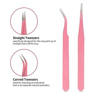 Morje Surgical Pink Stainless Steel <b>Eyelash</b> Tweezers 10mm Precision Tip Smooth Surface for <b>Eyelash</b> <b>Application</b> - Product Image 6