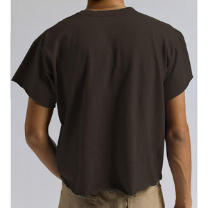 เสื้อยืดคอกลมทรงหลวม ปักโลโก้ แบรนด์ Manufacturer  คอหนา  ไหล่ตก  ทรงบ็อกซี่  แบบครอป  ออกแบบได้ตามสั่ง สำหรับผู้ชาย - Product Image 5