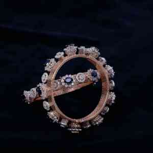 Elegante Brazalete Pacheli de Oro Rosa de 9K con Diamantes Naturales para Mujer, Corte Ovalado de 10.74CT, Color IJ, Claridad SI, Certificado IGI, Bañado en Rodio - Product Image 1