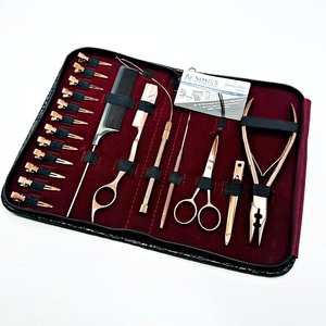 Kit d'outils d'extension de cheveux professionnel en acier inoxydable de qualité chirurgicale pince à perles multifonctionnelle en or rose sectionnement des cheveux - Product Image 4