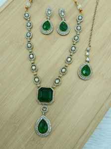 Ensemble de collier et boucles d'oreilles Kundan vintage plaqué or traditionnel en gros, bijoux de mariage pour femmes et jeunes filles pour les fêtes - Product Image 2