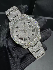 Nuevo y Elegante Reloj de Hip Hop con Incrustaciones de Diamantes de Color D VVS Moissanite, Reloj de Joyería Automático que Pasa la Prueba del Diamante - Product Image 3