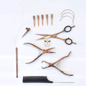 Professional Rose Gold Hair Extension Tools Kit – Micro Ring Beads Loop <b>Needle</b> <b>Threader</b> Crochet Hook Pliers Set for Salon Use - Product Image 3