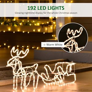 Decorazione Natalizia LED Renna con Slitta, 35 Luci Bianco Caldo, Struttura in Acciaio per Interni ed Esterni, Alimentazione AC - Product Image 5