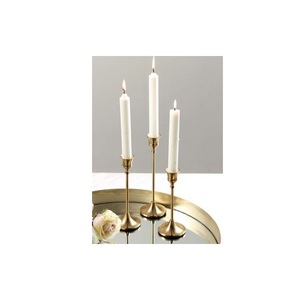 Modern Polished Gold <b>Brass</b> Style <b>Candlesticks</b> Set of 3 Tall Tiered Taper Holders for Anniversary Dinners Holiday Celebrations - Product Image 3