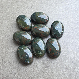 Natural Bloodstone AAA Grade Oval Cut Cabochon Flat Back Calibrated Gemstone Wholesale for Jewelry - Product Image 1