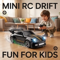 Mini Coche de Carreras RC a Escala 1/64, 4WD, Derrape, RTR, Alta Velocidad, 2.4Ghz, Control Remoto Proporcional, Luces LED, Juegos de Escritorio para Niños