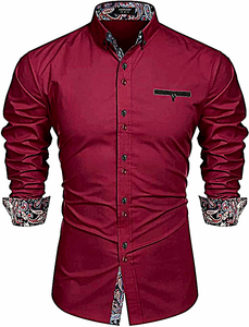 Premium Printed Design Solid Autumn Men Dress Shirt Soft Satin Fabric Long Sleeve Casual Formal Breathable Custom Logo Shirts - Product Image 4