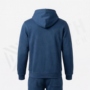 Sweat-shirt à capuche pour homme, couleur unie, en coton, manches longues, décontracté, pour l'automne, avec cordon de serrage et poche avant - Product Image 2