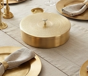 Élégant support à épices rond en métal avec couvercle et cuillère, couleur or, style antique, rangement de cuisine, anti-poussière, conception à un seul niveau - Product Image 3