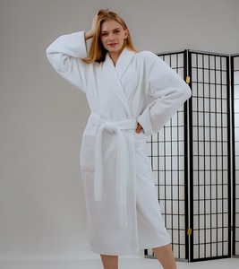 Bata de Baño de Algodón Suave y Transpirable, Unisex, para Adultos, con Cinturón, Cómoda y Absorbente, para el Baño - Product Image 4