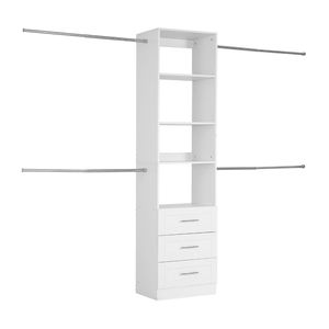 Sistema Armadio Moderno in Legno con 3 Cassetti Regolabili in Altezza per Organizzazione Cabina Armadio - Product Image 1