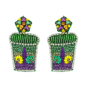 Pendientes de Joyería Ligeros Hechos a Mano con Bordado Intrincado de Cuentas de Cristal 100% para Mujer, para Apreciar el Arte Multidisciplinario - Product Image 6