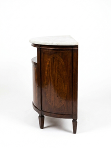 Buffet de salon traditionnel en bois antique avec dessus en marbre et tiroir de rangement - Product Image 2