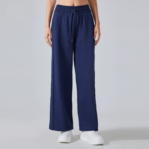 Pantalon de jogging évasé oversize pour femme, taille élastique, en molleton doux, décontracté, pour l'hiver, style décontracté et confortable pour le quotidien - Product Image 4
