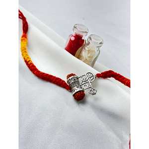 Pulseras Elegantes de Plata 925 con Diseño de Flecha, de 9 Pulgadas, Unisex, Rakhi Damru Rudraksha Shiv Crystal, para la Ceremonia Religiosa de Hermanas - Product Image 3