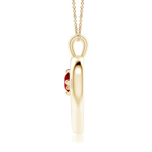 Pendentif Cœur en Or 18K 14K 10K pour Femme Vaayu Jewels, Sertissage Griffe Solitaire Rubis, Plaqué Rhodium Tendance, Cadeau Romantique pour Anniversaire - Product Image 4