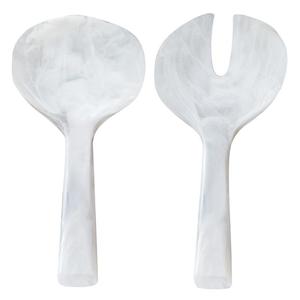 Premium Forest Green Marble Effect Salad <b>Serving</b> <b>Spoon</b> and Fork Set Handmade Decorative Kitchen Utensils for Buffet Dining - Product Image 3