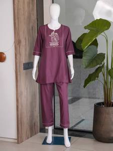 Beautiful Heavy Quality Salab Cotton Women's <b>Wedding</b> Festive Wear 2pc <b>TOP</b>-PANT Set-TENNECY Quick Dry & Stretchable - Product Image 5