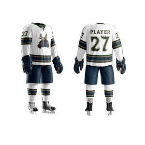 100% Polyester Breathable Quick Dry Ice Hockey Uniform Private Label Polyester Made Ice Hockey Uniform - Product Image 1