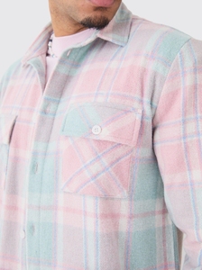 Chemise en flanelle à carreaux surdimensionnée délavée style vintage – Haut décontracté à manches longues pour homme avec poche, vente en gros personnalisée - Product Image 2