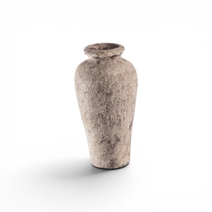 Antique Rustic Handmade Tall <b>Ceramic</b> Urn <b>Vase</b> Wide Mouth Terracotta Clay Tabletop <b>Vase</b> for Living Room Home Decoration - Product Image 1