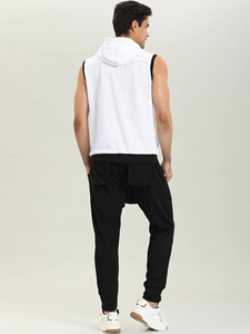 Men's Casual Hooded Sleeveless <b>Sweatshirt</b> Gym Fitness Tank Top Muscle Clothes Sports Tanks - Product Image 2