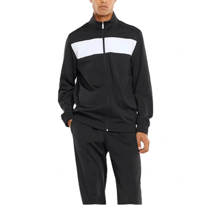 Ensemble de survêtement unisexe en polyester avec logo personnalisé, veste zippée intégrale et pantalon de jogging, pour le sport, l'entraînement, la course, la gym, les loisirs, vêtements de sport OEM ODM - Product Image 5