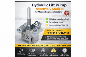 ชุดปั๊มไฮดรอลิก Massey Ferguson คันโยกโค้ง 3700159M91 สำหรับรถแทรกเตอร์ MF 399 สแตนเลส รับประกัน 6 เดือน - Product Image 2