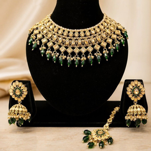 Ensemble collier et boucles d'oreilles pour femme JeweleMarket, plaqué or, avec cristaux et strass, style ethnique, pour mariage, fiançailles, anniversaire, cadeau, fête - Product Image 2