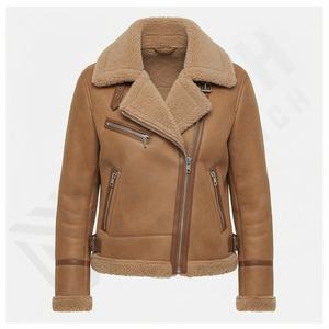 Oveja Cracker cuero con forro de piel de poliéster falso estilo único chaqueta de moda para mujer en todos los colores de cuero personalizado para mujer - Product Image 2