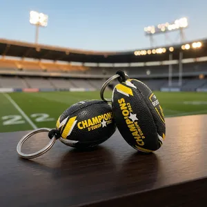Llavero de Pelota de Rugby de Goma Personalizado con Impresión de Logotipo, Llavero Promocional de Pelota de Rugby para Eventos Deportivos, Marca Corporativa - Product Image 3