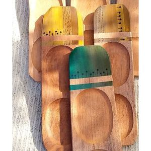 Premium Elegant Design Wooden Printed Serving Tray for Tea <b>Coffee</b> Breakfast or Snacks Decorative Trays - Product Image 1