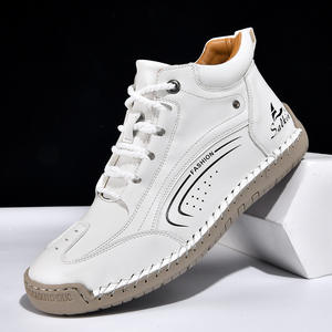 Botas de Cuero para Hombre, Cosidas a Mano, con Suela Resistente, Cómodas, Casuales, Estilo Martin, Modernas, para la Calle - Product Image 3