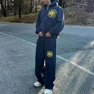 Custom Streetwear Baggy Jogger Pants Men Lightweight French Terry Sweatpants <b>Drawstring</b> Casual <b>Trousers</b> Fit - Product Image 6