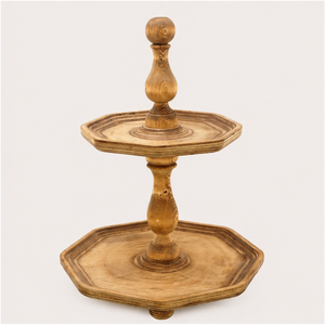 Handcrafted 2 Tier Wooden Cake <b>Stand</b> Elegant Farmhouse Dessert <b>Cupcake</b> Display <b>Stand</b> for Wedding Party and Home Decoration - Product Image 1