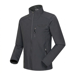 Veste softshell pour homme, fermeture éclair, randonnée en plein air, coupe-vent, respirante, à capuche, matelassée, polyester, impression brodée - Product Image 2