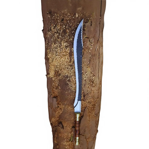 Cuchillo de hoja curva con mango de madera y detalles de latón, de un solo filo, precio de fábrica, espada de acero inoxidable en venta - Product Image 2
