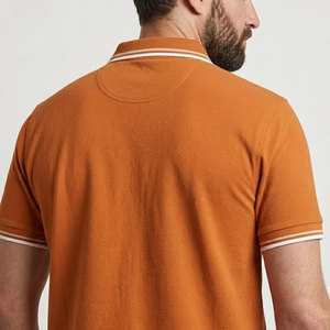Polo Ringer Homme à Coutures Durables, Manches Courtes, Col en Maille Côtelée, Respirant, Décontracté, pour le Golf, Qualité Supérieure, Service OEM - Product Image 2