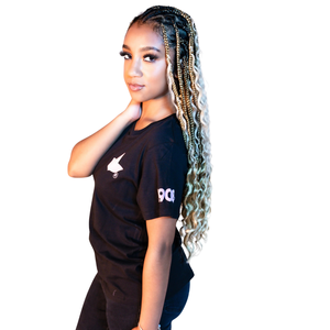 Camiseta Negra AKA Ivy para Mujer, con Gráfico de Hoja de Hiedra Brillante, Manga Corta, Cuello Redondo, Informal, de Algodón, Suave, Cómoda, a la Moda, para Uso Diario - Product Image 1