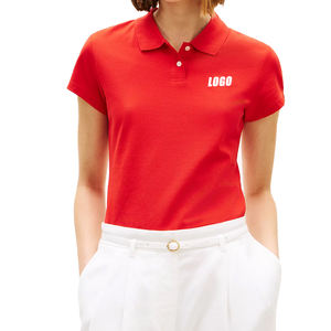 Polo personnalisé à logo brodé, coupe slim, pour femme, en tissu piqué extensible et respirant, haut de gamme, décontracté. - Product Image 1