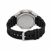 Montre numérique à strass, boîtier en acier inoxydable, bracelet en caoutchouc noir, cadran carré, montre de mode unisexe