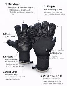 Guantes de Portero de Fútbol Profesional con Látex Alemán de 4 mm, Impermeables y para Uso en Exteriores, para un Agarre y Protección Mejorados - Product Image 4