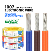 Fil de crochetage EHGS 28AWG-16AWG 1007, isolé PVC, conducteur en cuivre étamé toronné, pour câblage interne de bâtiments, de chauffage et d'appareils électroménagers