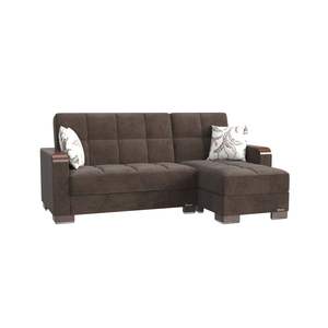 PrimeNest ZenAero Collection Convertible Wood Trimmed <b>Chaise</b> <b>Lounge</b> Upholstered with Storage Feature - Product Image 1